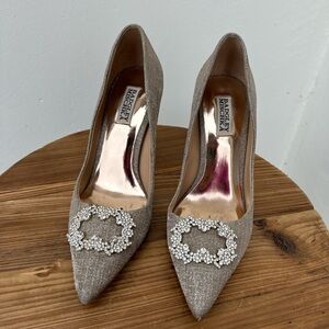 Badgley Mischka Glittering Silver Heels